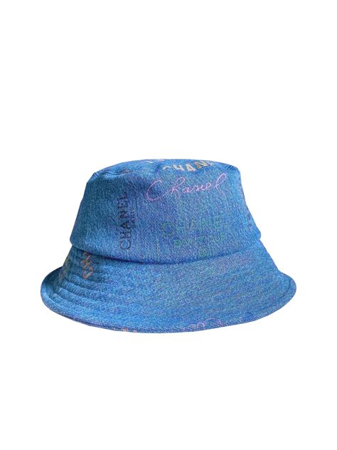 chanel denim bucket hat